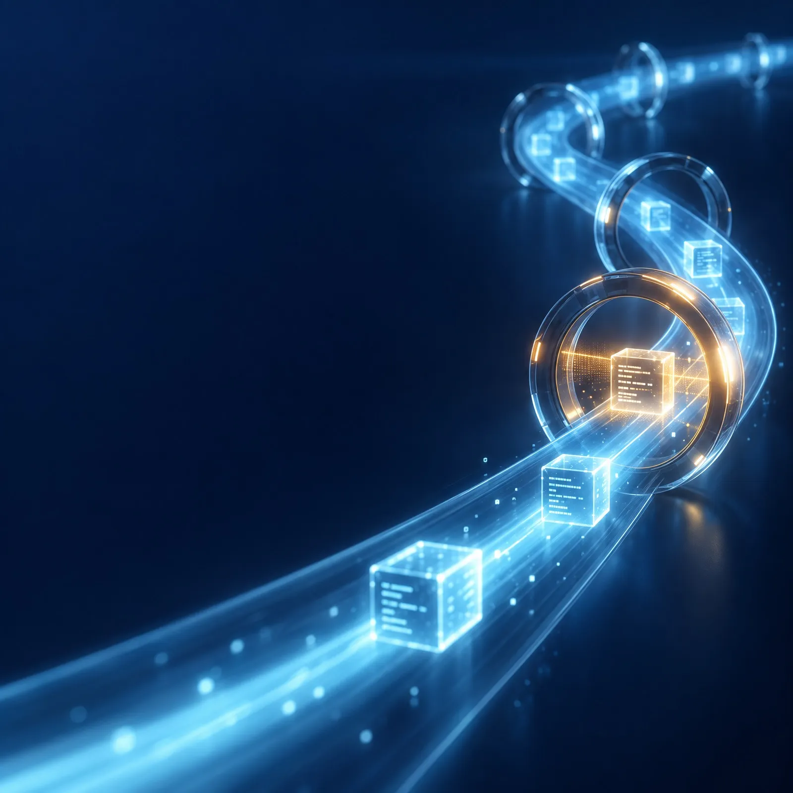 Flux lumineux traversant des anneaux de contrôle